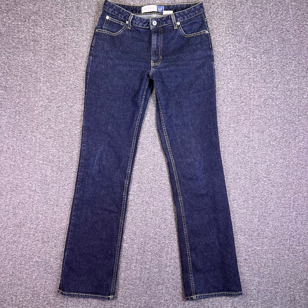 Y2K VTG GAP Jeans Womens 10 Long Dark Bootcut Western Stretch Denim Classic USA